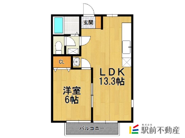 鳥栖市曽根崎町のアパートの間取り