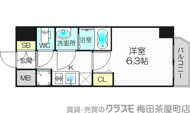 プレサンス扇町駅前の間取り