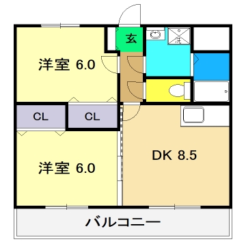 【マリベール種崎の間取り】