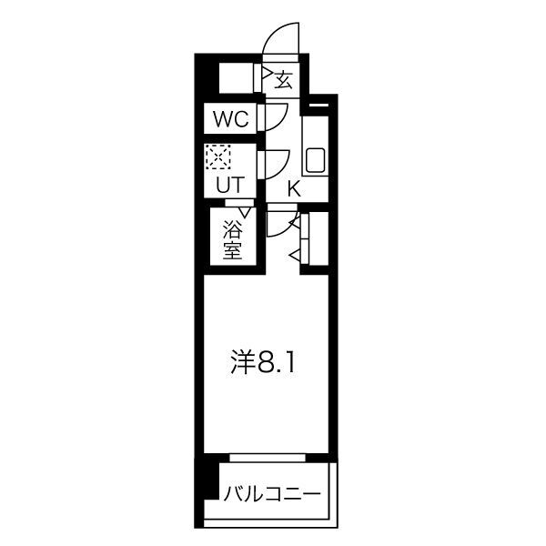 MELDIA CREST NAMBA SOL TERRACEの間取り