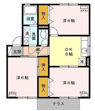 鶴ヶ島市脚折町のアパートの間取り