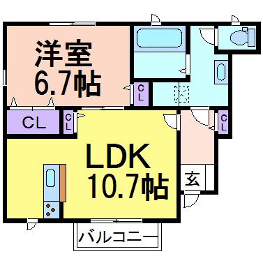 グランドルーＢ棟の間取り