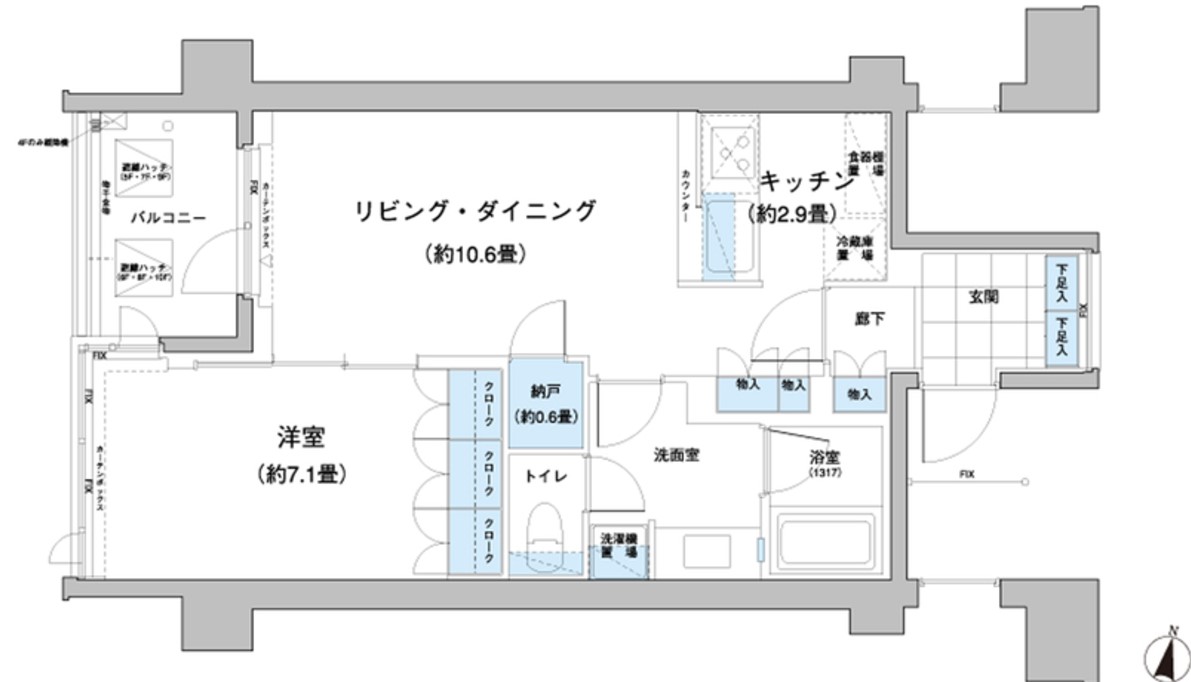 世田谷区砧のマンションの間取り