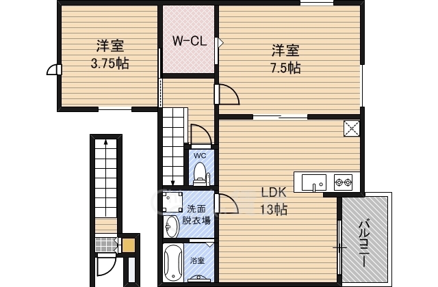 大阪市城東区古市のアパートの間取り