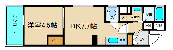 京都市上京区芝薬師町のマンションの間取り