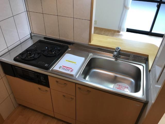 キッチン　グリル付き２口ガスコンロ