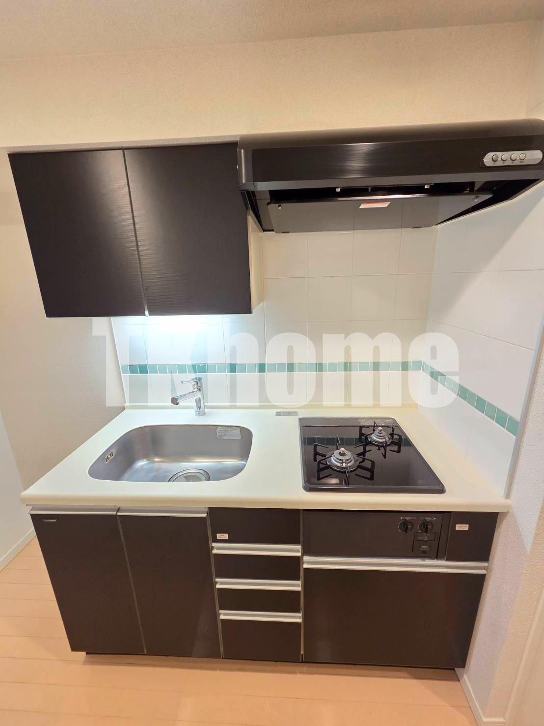 キッチン　２口ガスシステムキッチン