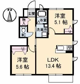 高松琴平電鉄琴平線 空港通り駅 徒歩14分 2階建 築22年の間取り写真