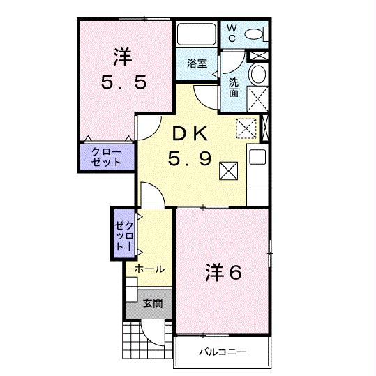 ＪＲ山陽本線 厚狭駅 バス乗車時間：2分 最寄りバス停で下車 徒歩4分 2階建 築24年の間取り写真