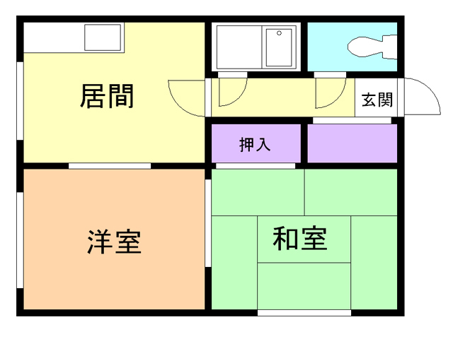 苫小牧市寿町のアパートの間取り