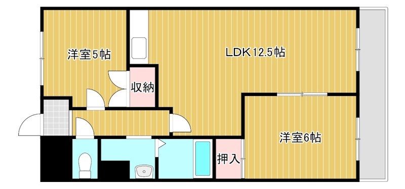 フラワー2番館の間取り