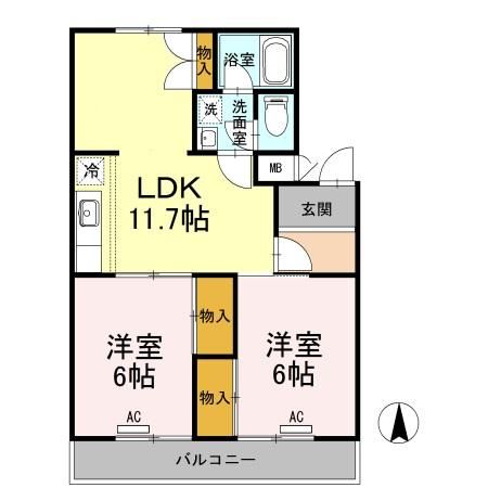 フジパレス新開の間取り