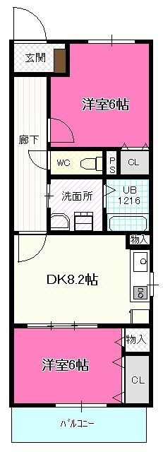 清須市西枇杷島町川口のアパートの間取り