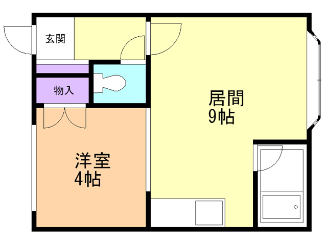 白老郡白老町日の出町のアパートの間取り