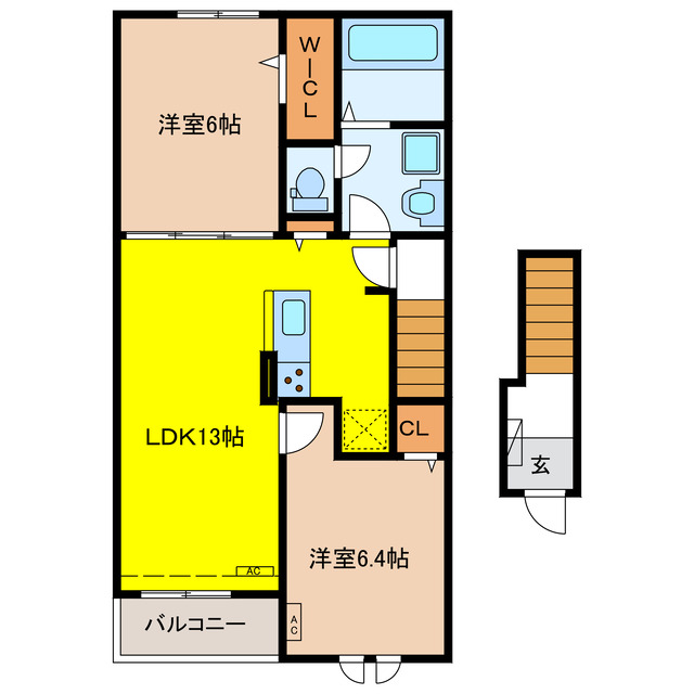 安八郡神戸町大字神戸のアパートの間取り