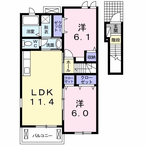 渋川市金井のアパートの間取り