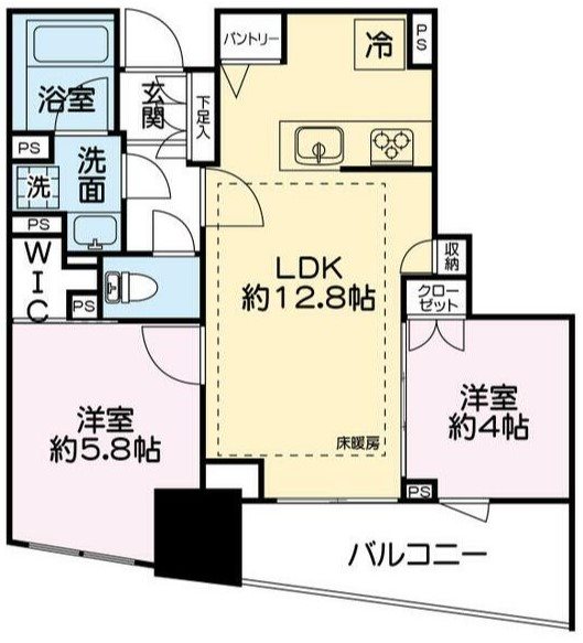 レーベン福岡天神ONETOWERの間取り