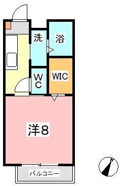 岡山県倉敷市玉島上成の賃貸アパートの間取り