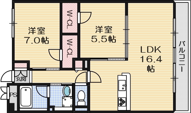 クレセントコートの間取り