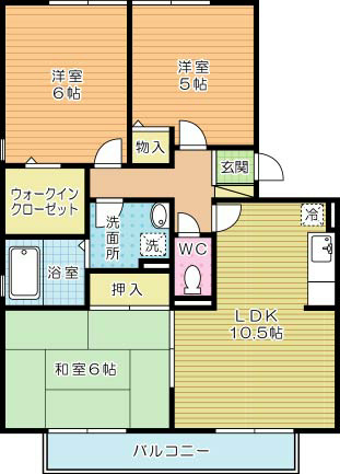 コンフォールI番館の間取り