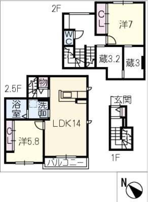 Ｂｅｌｌｅ　Ｌｅａｄ　Ｍ８の間取り