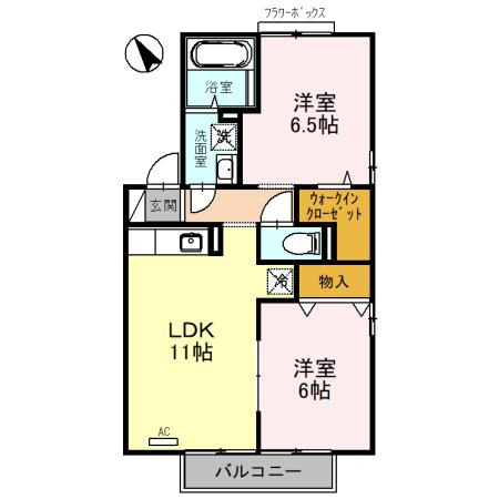 高岡市石瀬のアパートの間取り