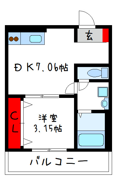 八尾市太田のアパートの間取り