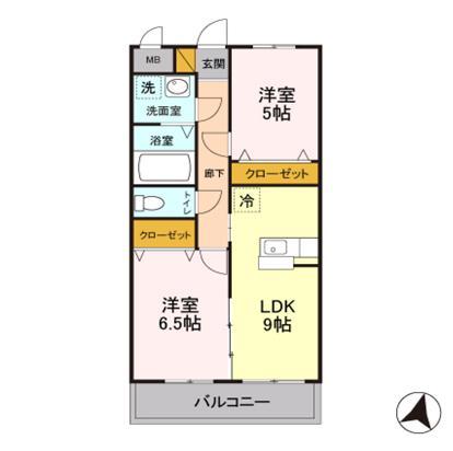 新潟市中央区女池西のマンションの間取り