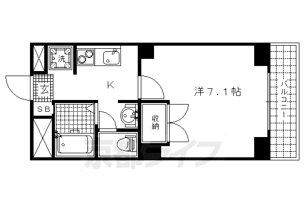 京都市上京区堀之上町のマンションの間取り