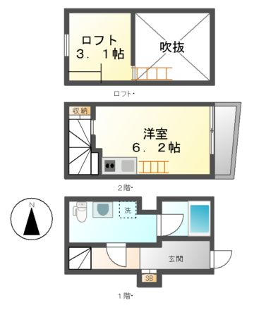 【名古屋市南区内田橋のアパートの間取り】