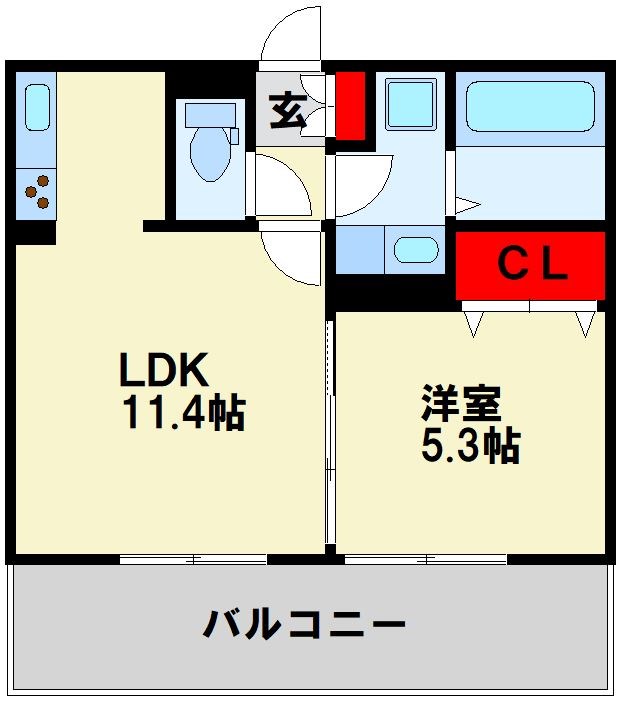 北九州市八幡西区三ケ森のアパートの間取り