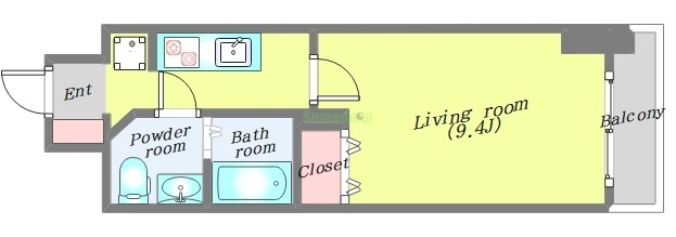 【仙台市青葉区木町通のマンションの間取り】