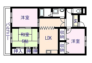 岸城マンションの間取り