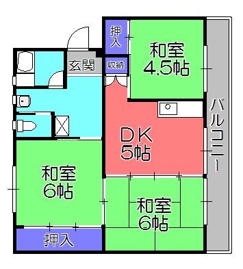 【ビレッジハウス五個荘の間取り】