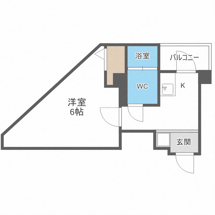 大阪市中央区常盤町のマンションの間取り