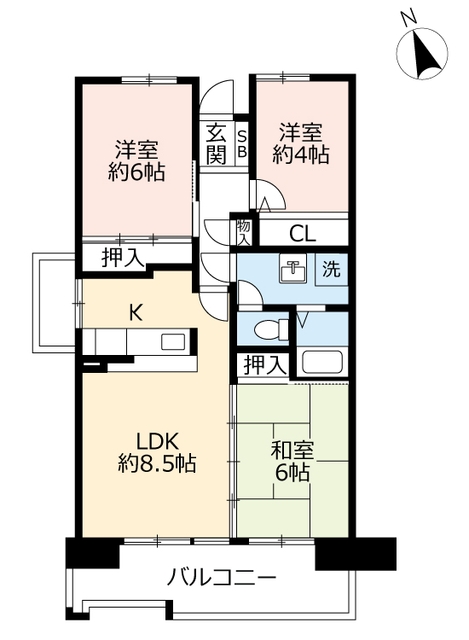 ＵＲアーベインルネス貝塚の間取り