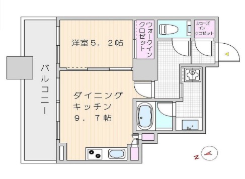 新宿区西新宿のマンションの間取り