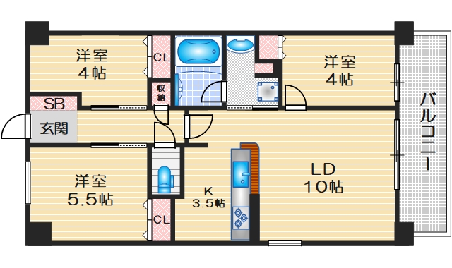 アーバンパーク淡路の間取り