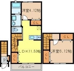 東村山市野口町のアパートの間取り