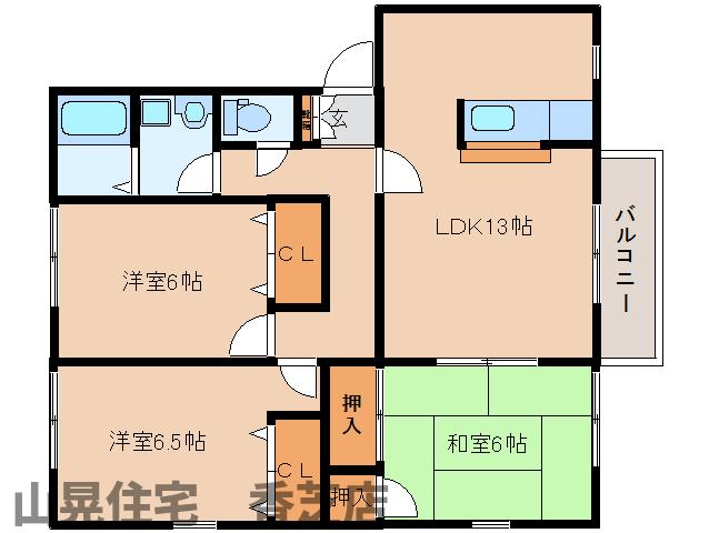 香芝市今泉のアパートの間取り