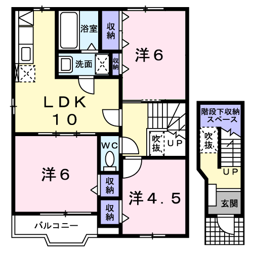 那珂市菅谷のアパートの間取り