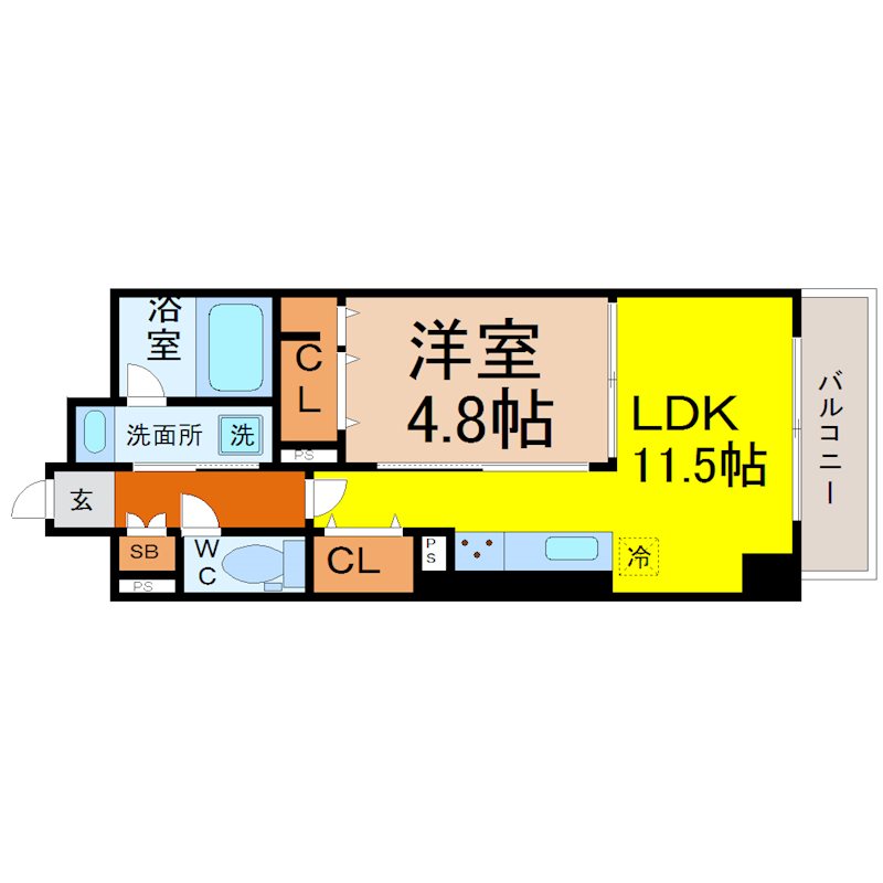 名古屋市中村区上米野町のマンションの間取り