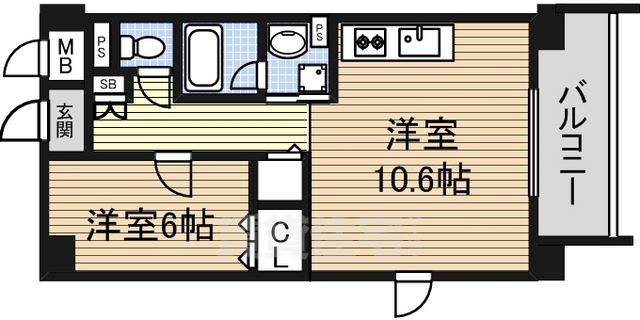 名古屋市北区萩野通のマンションの間取り