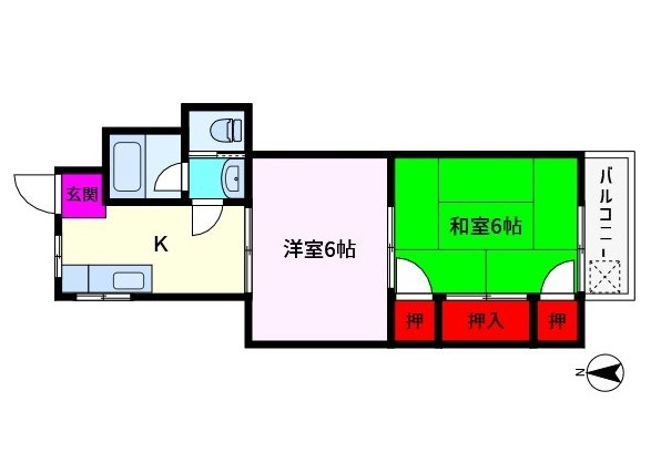 足立区宮城のマンションの間取り