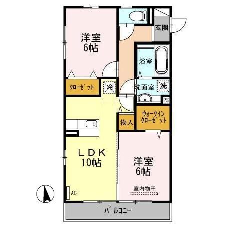 東根市神町北のアパートの間取り