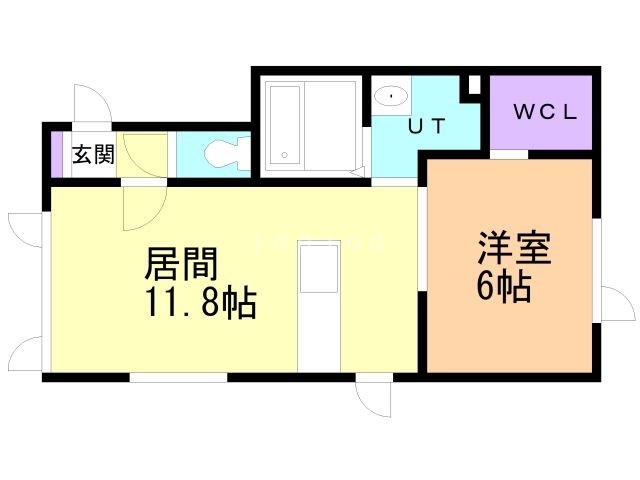 旭川市神楽岡八条のアパートの間取り