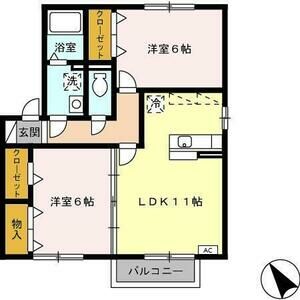 知多市金沢のアパートの間取り