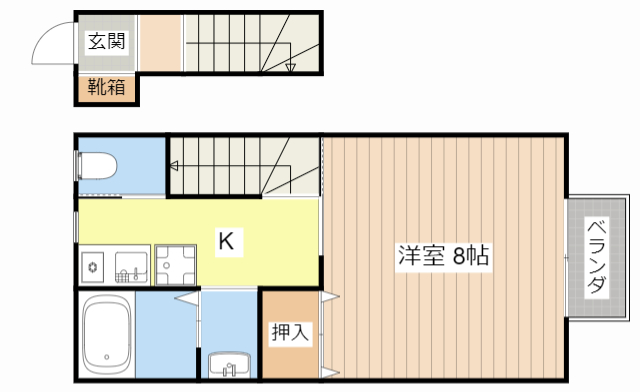 甲賀市水口町山のアパートの間取り