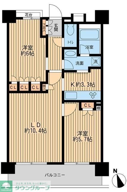 八王子市明神町のマンションの間取り