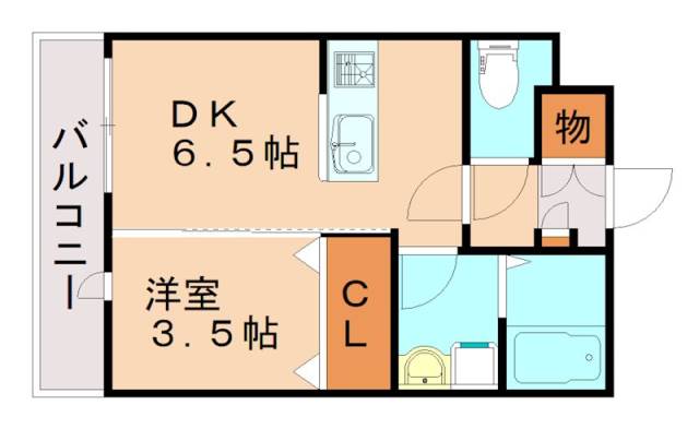 飯塚市下三緒のアパートの間取り